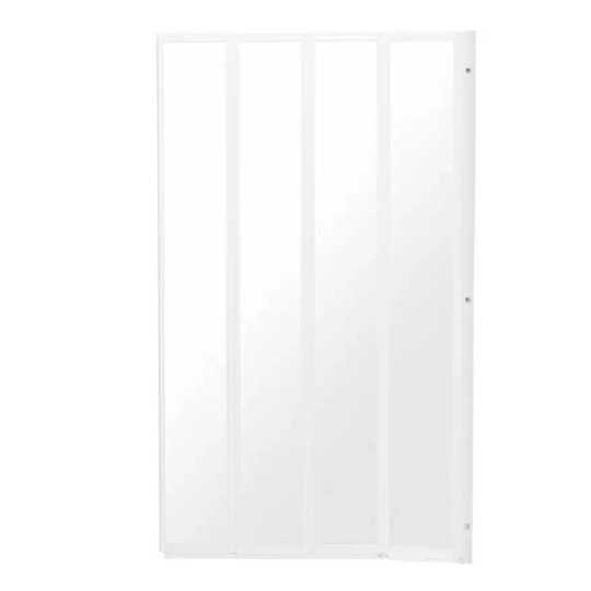 Home 3mm 4 Fold Bath Screen White | Shower Enclosure for Bathroom Space Saver