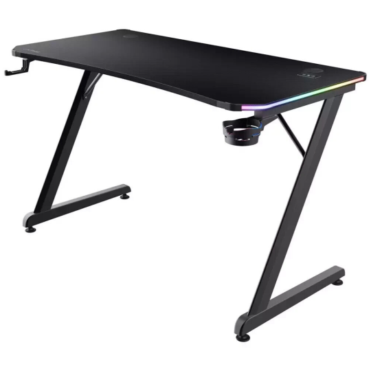 Trust GXT709 Luminus RGB Gaming Desk Black | LED Furniture for Entertainment