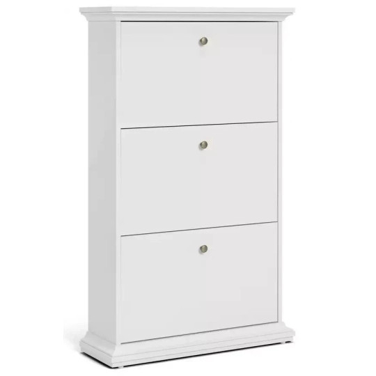 Tvilum Paris Shoe Storage Cabinet-White | Entryway Footwear Storage
