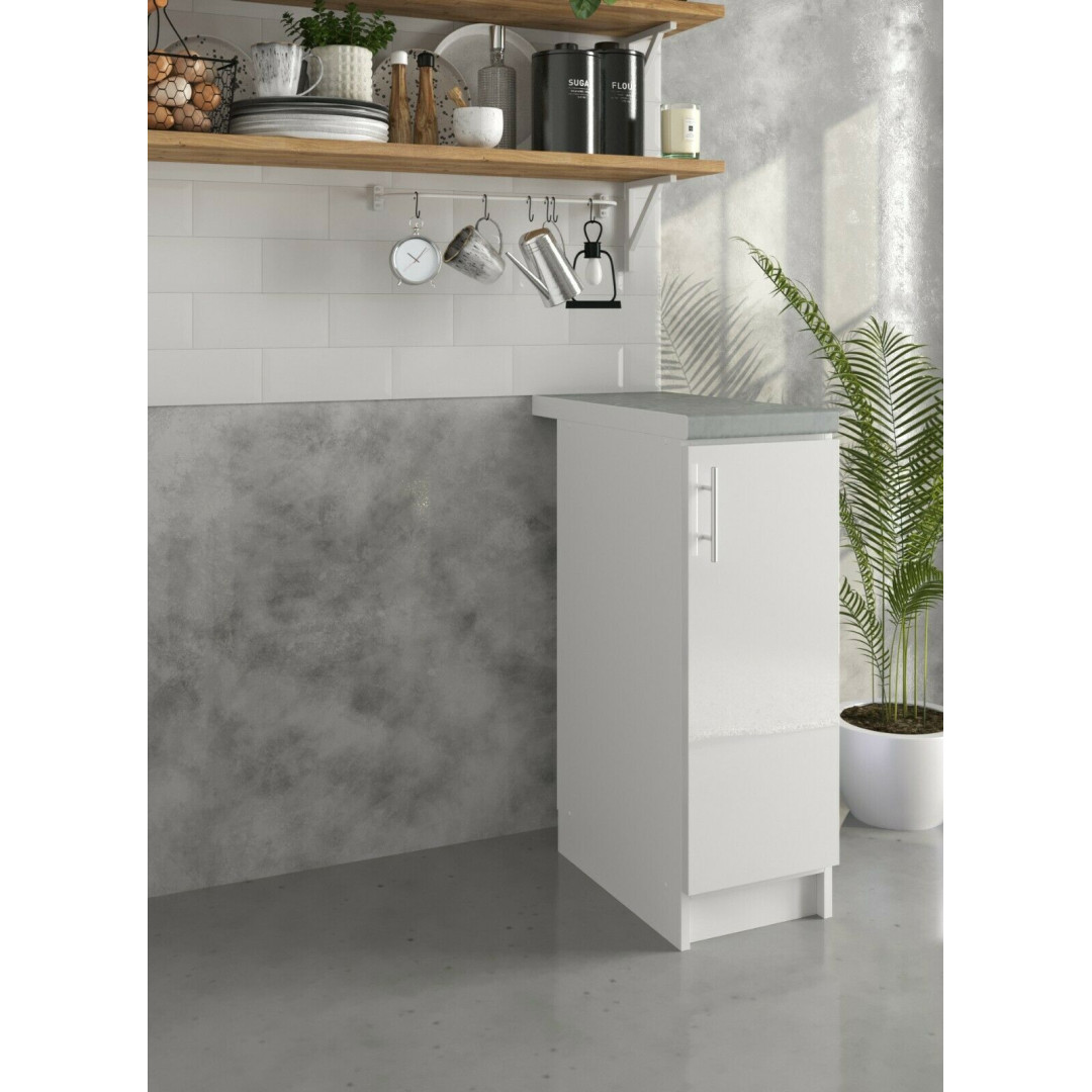 JD Greta Kitchen 300mm Base Cabinet - White Gloss