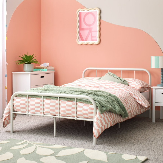 Home Kids Charlie Small Double Metal Bed Frame - White