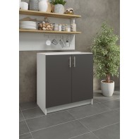 Kitchen Base Unit 800mm Storage Cabinet & Doors 80cm Dark Grey Matt (No Worktop)