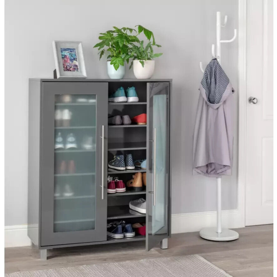 2 Door Lydiard Storage Shoe Cabinet - Grey