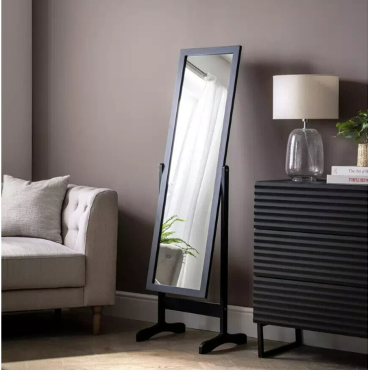 Free Standing Mirror - Black - 41x145cm