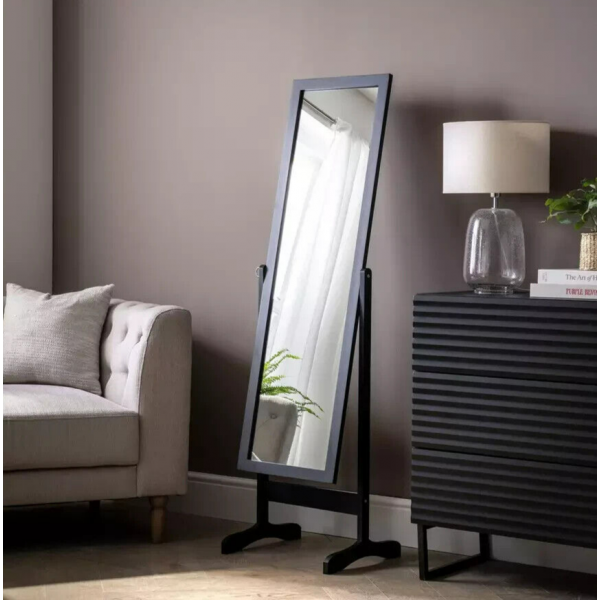 Free Standing Mirror - Black - 41x145cm