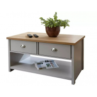 GFW Lancaster 2 Drawer Coffee Table - Grey