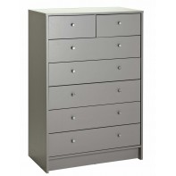 Malibu Modern 7 Drawer Chest Of Drawers Storage Cabinet - For Bedroom - Grey