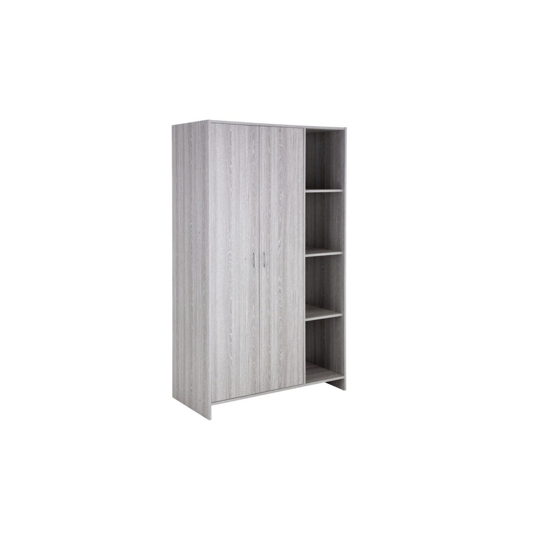 Seville 2 Dr Open Shelf Wardrobe -Grey Oak Effect