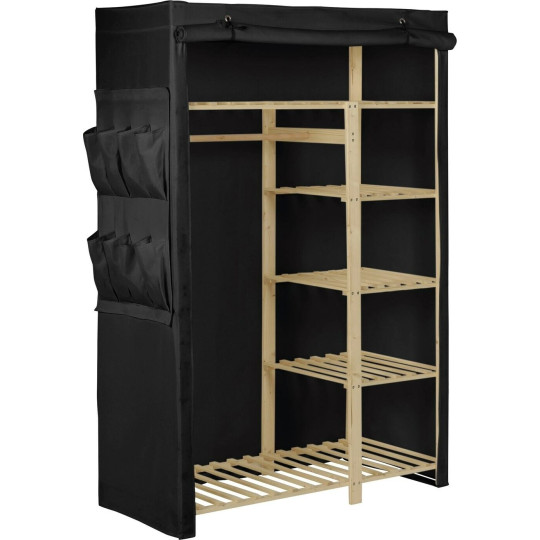 Covered Double Wardrobe - Black