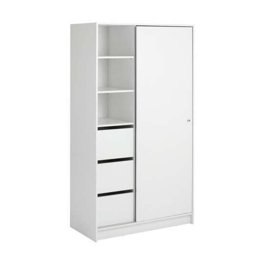 Home Malibu 1 Door Sliding Wardrobe - White ( B Grade )