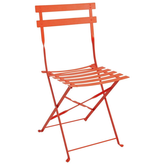 Habitat Eve 4 Folding Metal Garden Chairs - Orange