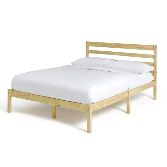 Home Kaycie Small Double Wooden Bed Frame - Pine | Sturdy Durable Furniture