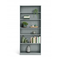 Maine 6 Shelf Bookcase - Shelving Storage Unit Display Cabinet - Grey