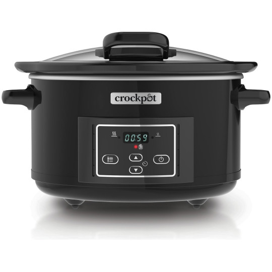 Crockpot 4.7L Hinged Lid Digital Slow Cooker - Black