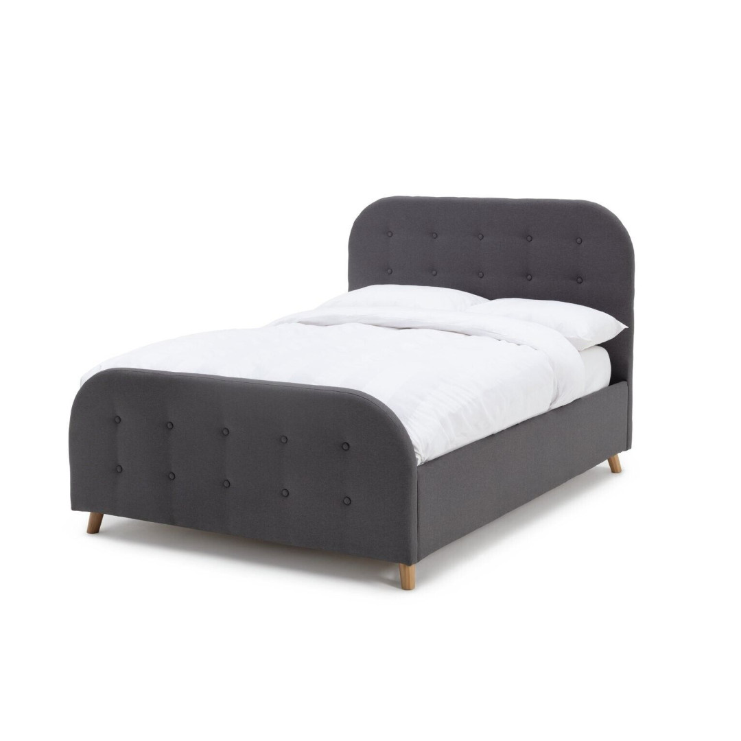 Ashby Ottoman Double Fabric Bed Frame - Grey