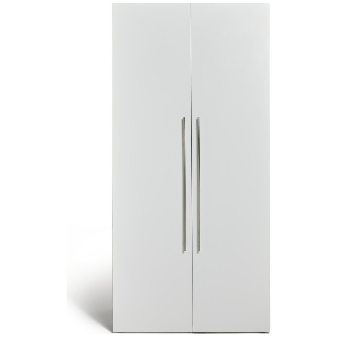 Atlas 2 Door Tall Wardrobe - White | Clean Modern Aesthetic Atlas 2 Door Tall Wardrobe - White | Clean Modern Aesthetic