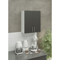 Kitchen Wall Unit 600mm Storage Cabinet With Doors Shelf 60cm - Dark Grey Matt