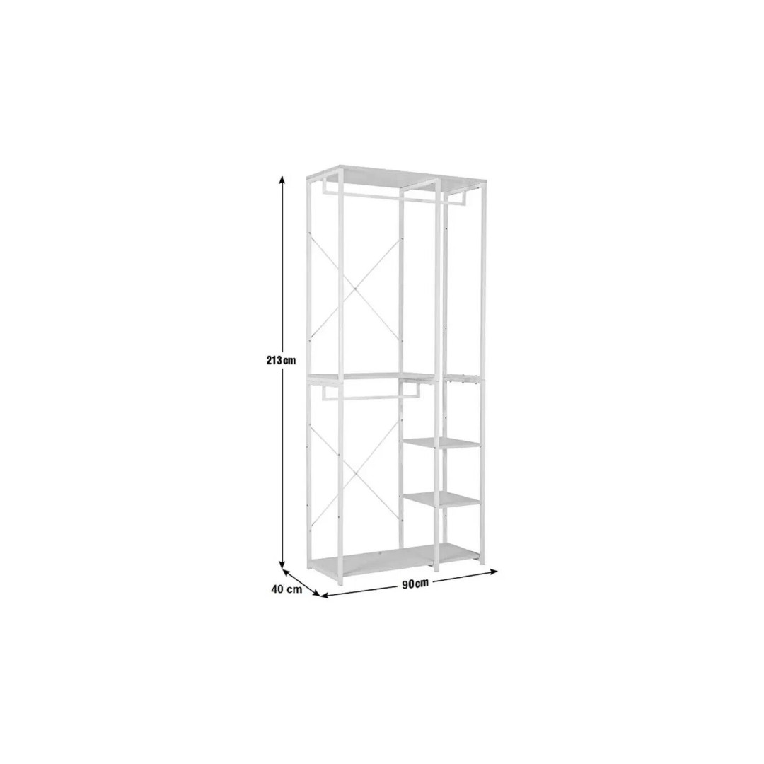 Double Rail Shelf Wardrobe White Open Closet Organizer