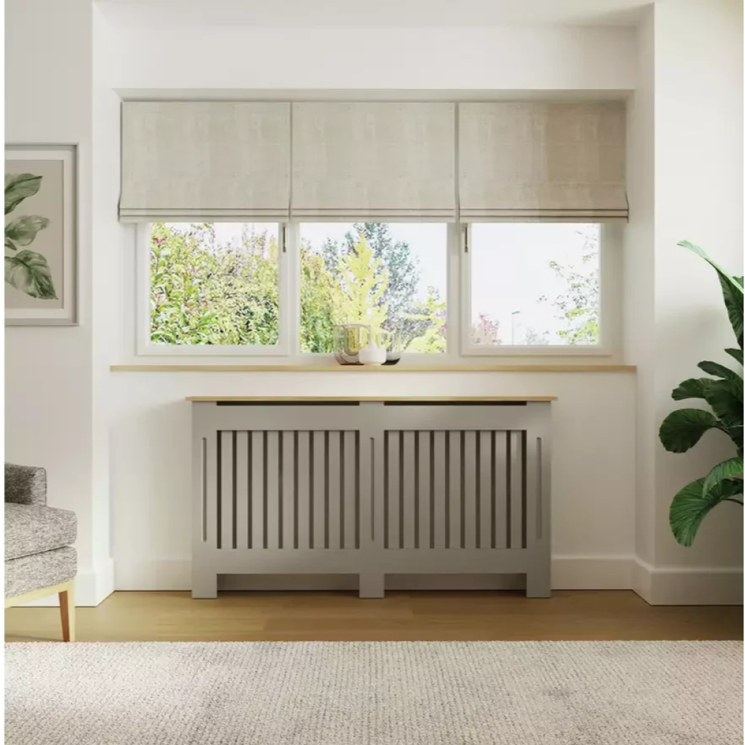 GFW Longslow Large Radiator Cover Grey & Oak | Home Heating Cover Cabinet GFW Longslow Large Radiator Cover Grey & Oak | Home Heating Cover Cabinet
