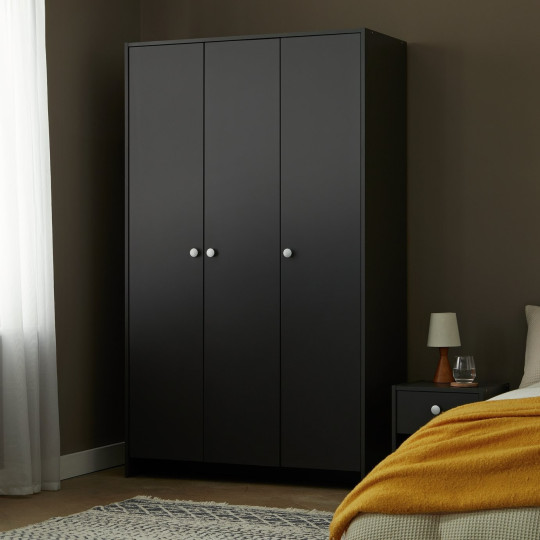 Home Seville 3 Door Wardrobe - Anthracite | Triple wardrobe