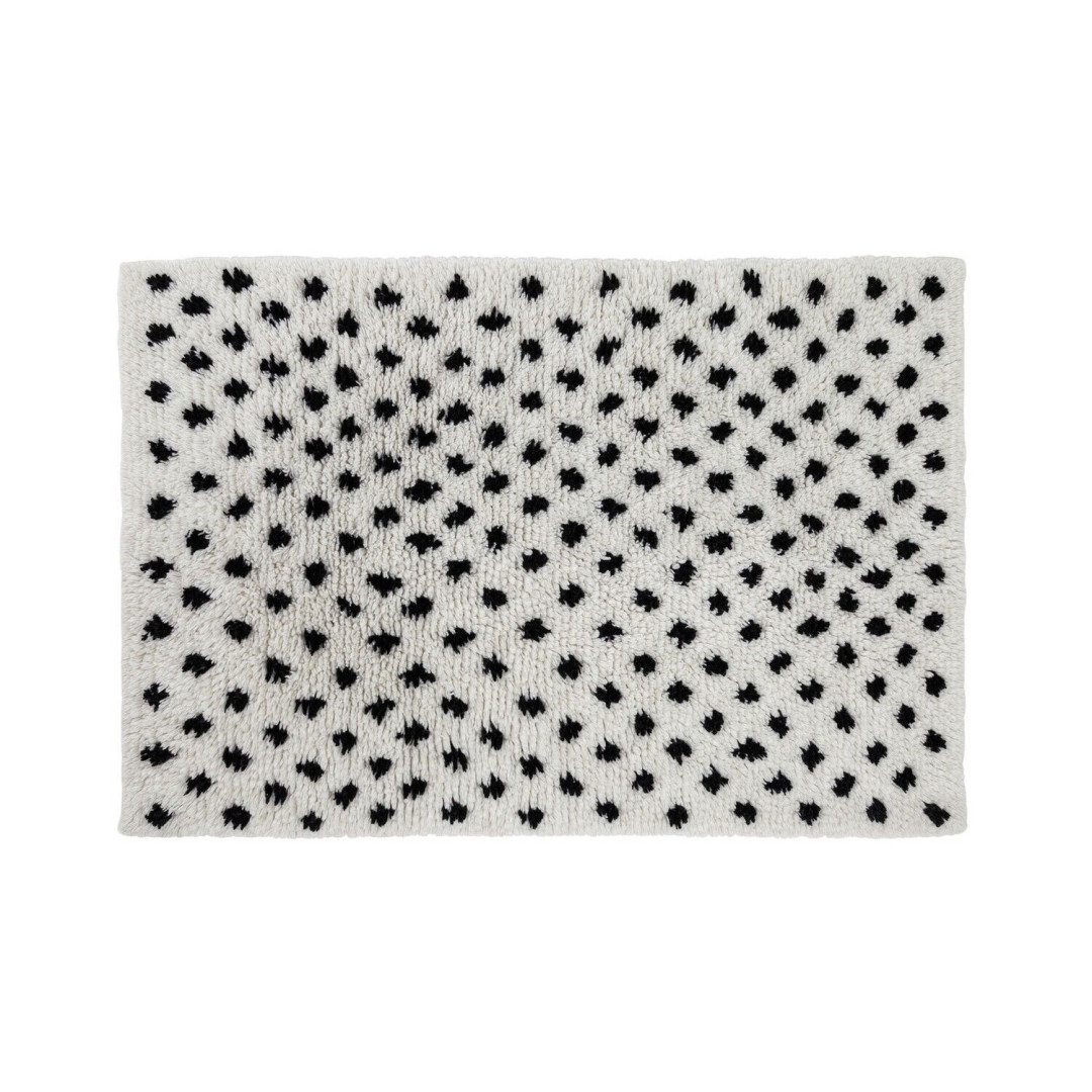 Spot Wool Shaggy Rug - 160x230cm - Black and White    (112)