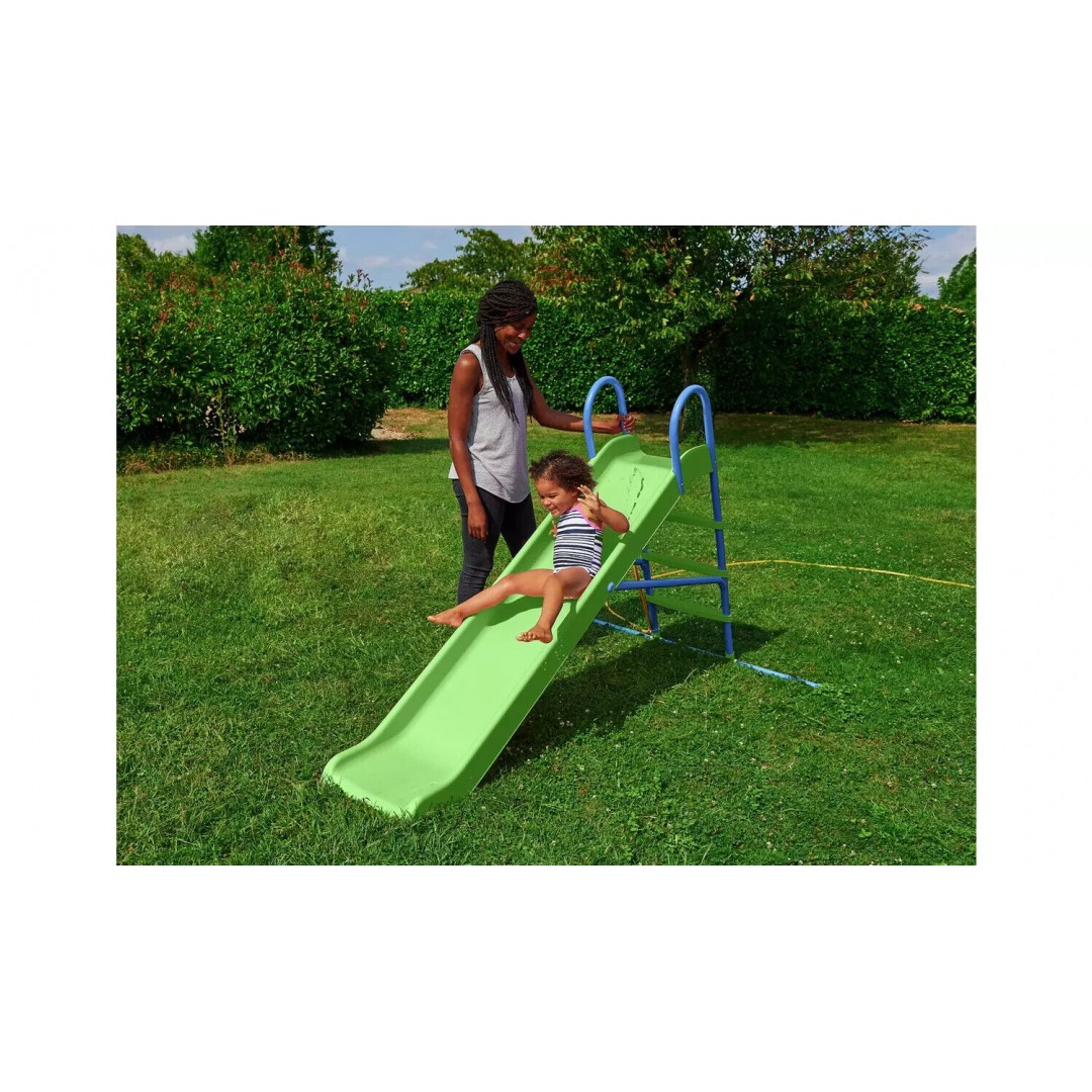 Chad Valley 7ft Kids Garden Slide - Green and Blue | JD Furniture