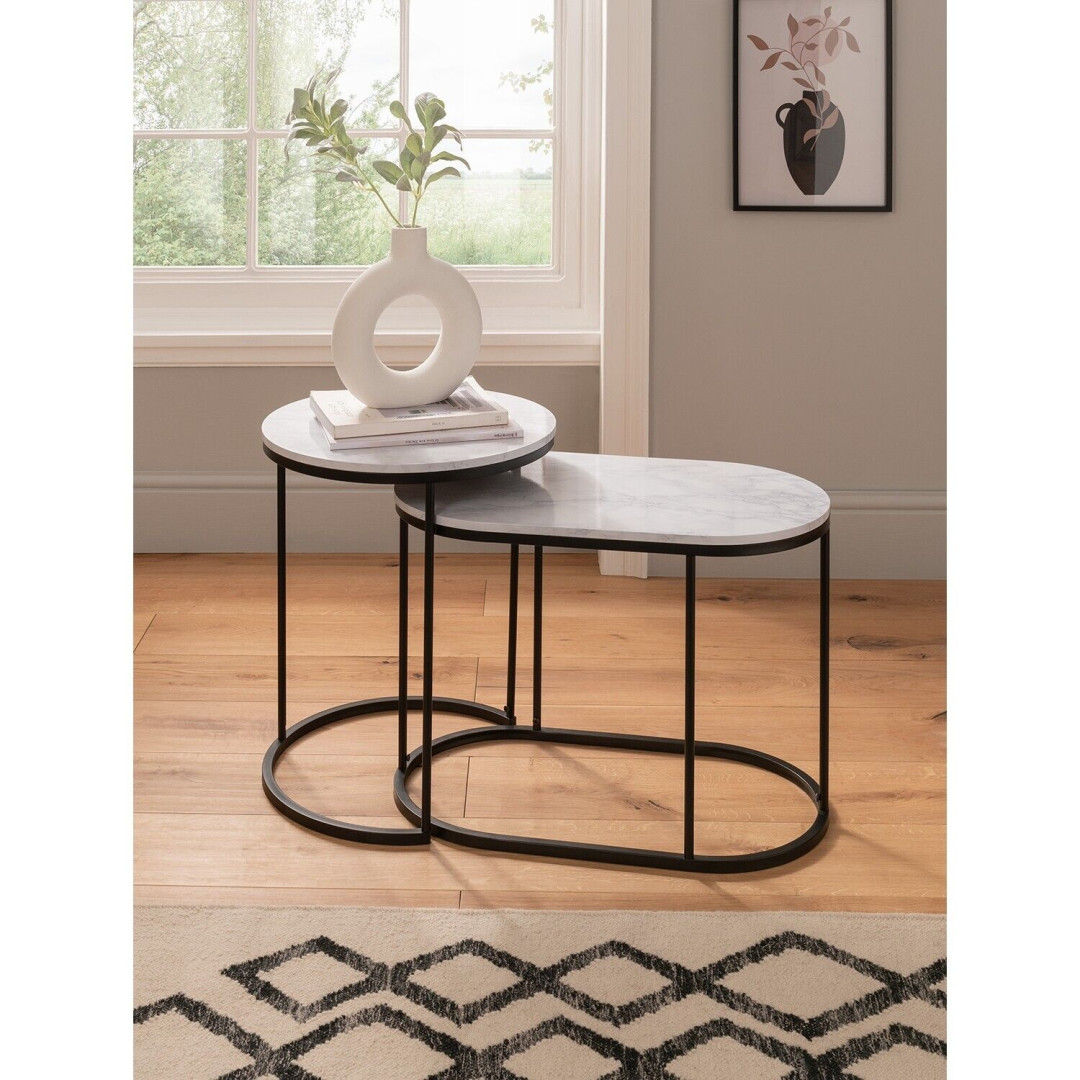 Black Marble Table - Set of 2