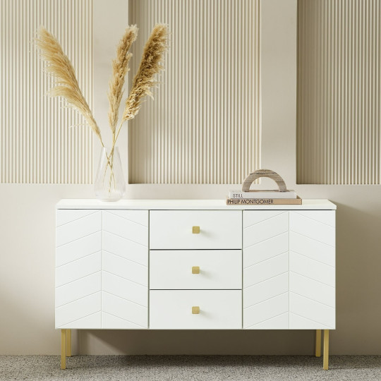 Home Kyler 2 Door 3 Drawer Sideboard - White