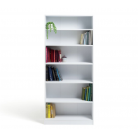 Maine Deep 6 Shelf Bookcase - Shelving Storage Unit Display Cabinet - White