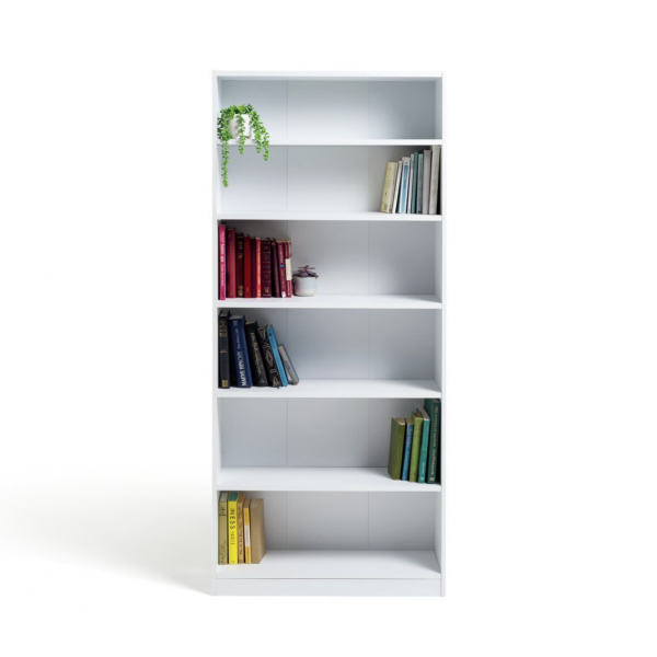 Maine Deep 6 Shelf Bookcase - Shelving Storage Unit Display Cabinet - White