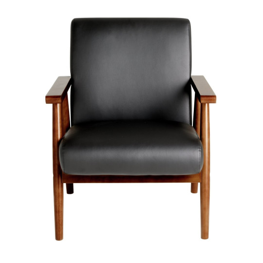 Home Watson Leather Chair - Black