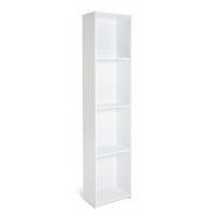 Malibu Narrow Bookcase - White