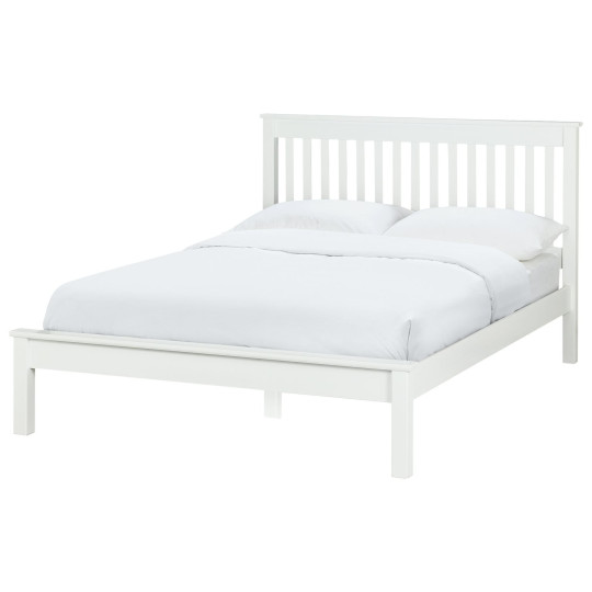 Aspley Small Double Wooden Bed Frame - White | Compact double bed