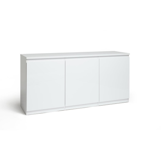 Home Jenson 3 Door Sideboard - White Gloss | Modern Storage Cabinet