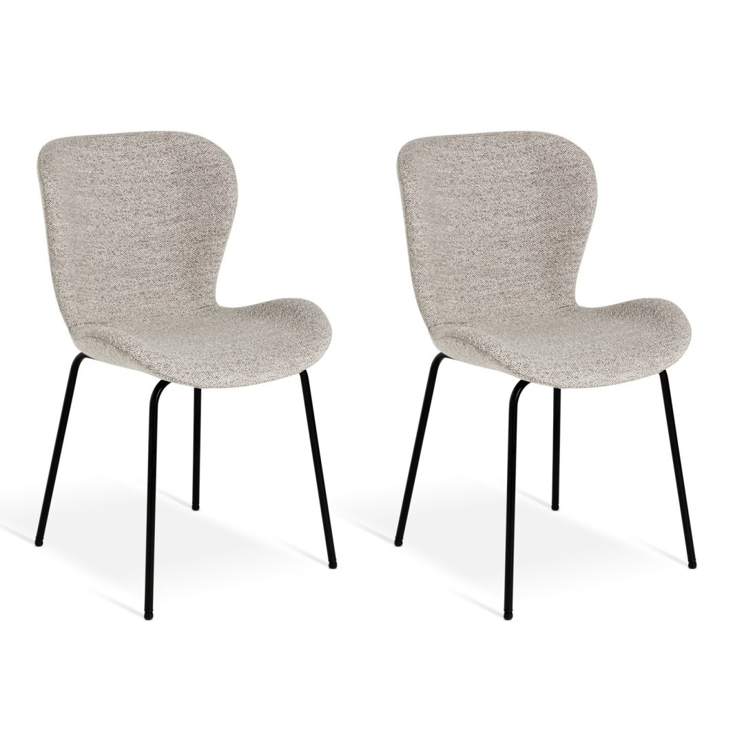 Etta Pair of Fabric Dining Chair - Natural | Modern Mealtime Seating Etta Pair of Fabric Dining Chair - Natural | Modern Mealtime Seating