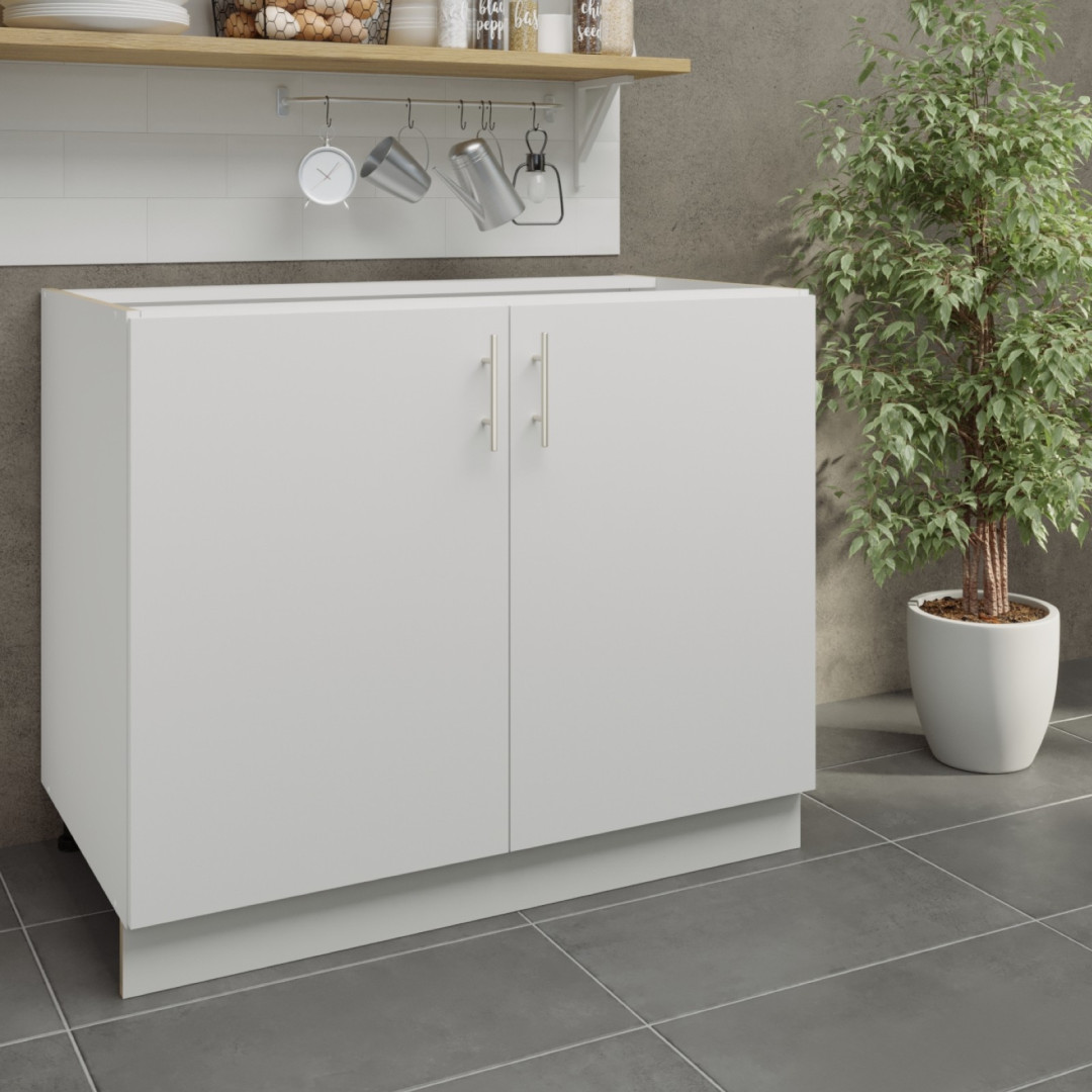 JD Greta Adjustable Legs Kitchen Base Unit 1000mm - White Matt A- JD Greta Adjustable Legs Kitchen Base Unit 1000mm - White Matt A-