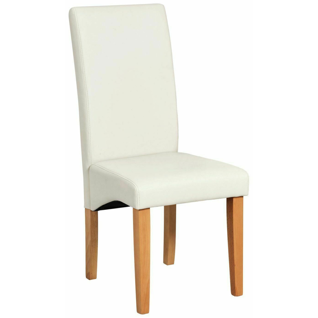 Home Pair of Skirted Fabric Dining Chairs - Cream