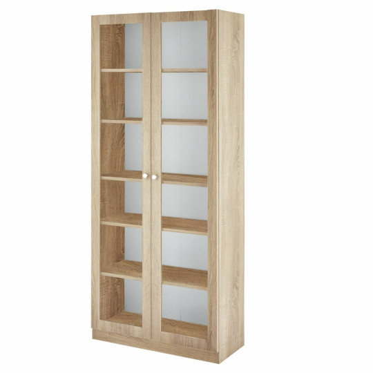 Home Carla 2 Door Display Cabinet - Oak | Modern Home Showcase