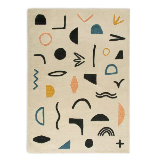 Habitat Symbols Wool Rug - Multicoloured - 120x170cm