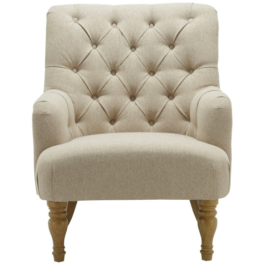Birlea Padstow Fabric Accent Chair - Wheat |Elegant button back occasional chair
