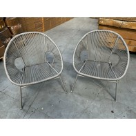 Nordic Spring Garden Chairs - Grey x2 (pair)