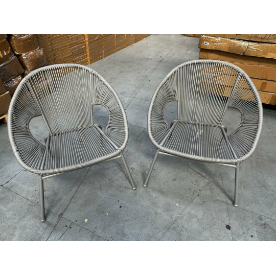 Nordic Spring Garden Chairs - Grey x2 (pair)