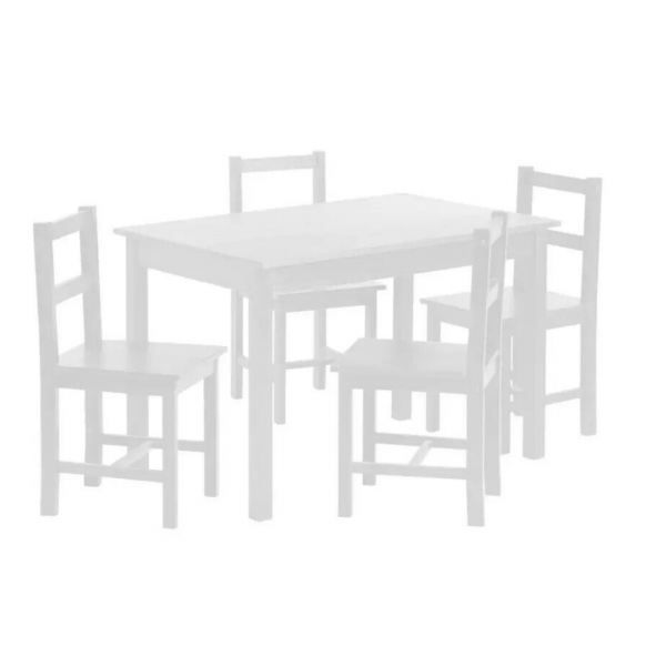 Raye Solid Wood Dining Table & 4 White Chairs