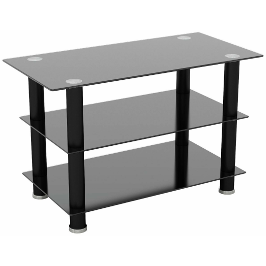 AVF TV Stand With Storage in Black - Up to 40 Inch TV Unit Glass - 80cm Wide