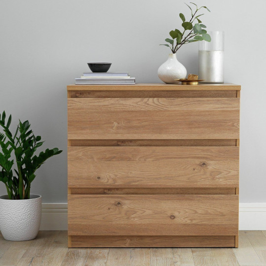 Jenson 3 Drawer Chest - Oak Effect