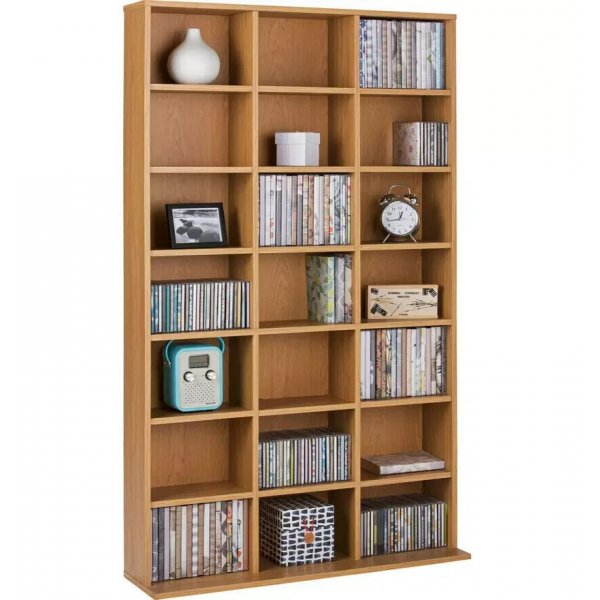 Islington CD and DVD Media Storage - Oak Effect