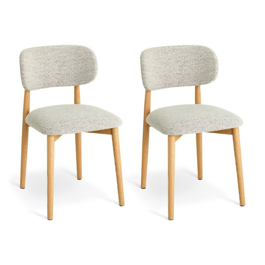Arona Pair of Fabric Dining Chairs - Natural | Modern Upholstery Kitchen Seating