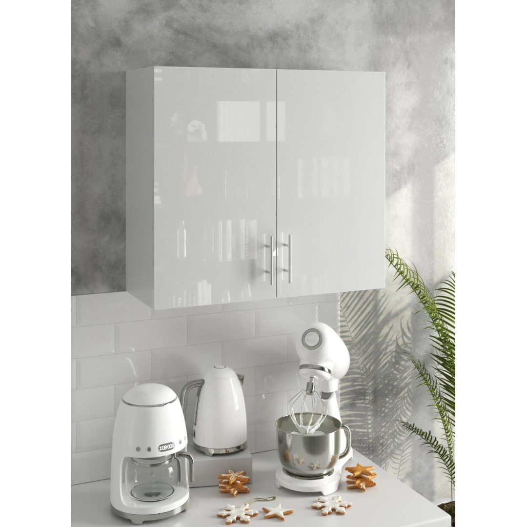 JD Greta Kitchen 800mm Wall Cabinet - White Gloss