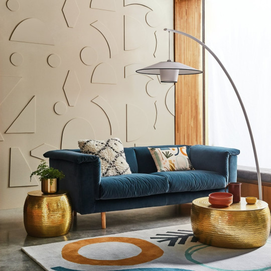 Sona Round Coffee Table - Brass | Modern round coffee table