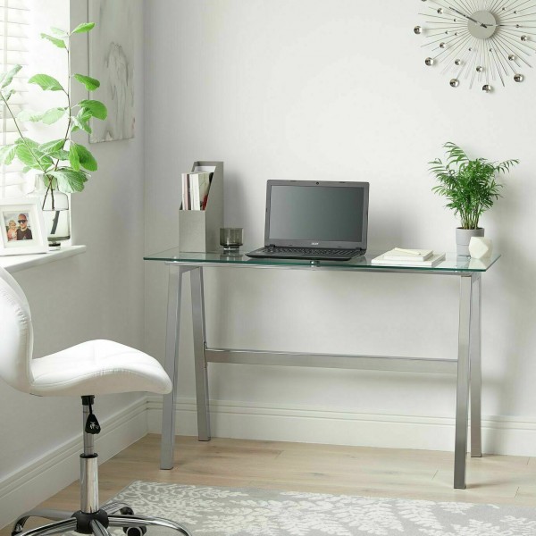 Home Mirano Office Desk - Clear Glass